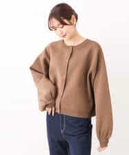 FUSAV02110 MK MICHEL KLEIN(MK ミッシェルクラン) ダンボールニットカーディガン/2way/洗える グリーン
