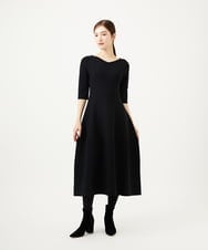 GBAAE30700 Sybilla(シビラ) フォルムフレアニットドレス ブラック