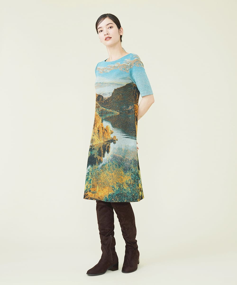 ランドスケープニットワンピース