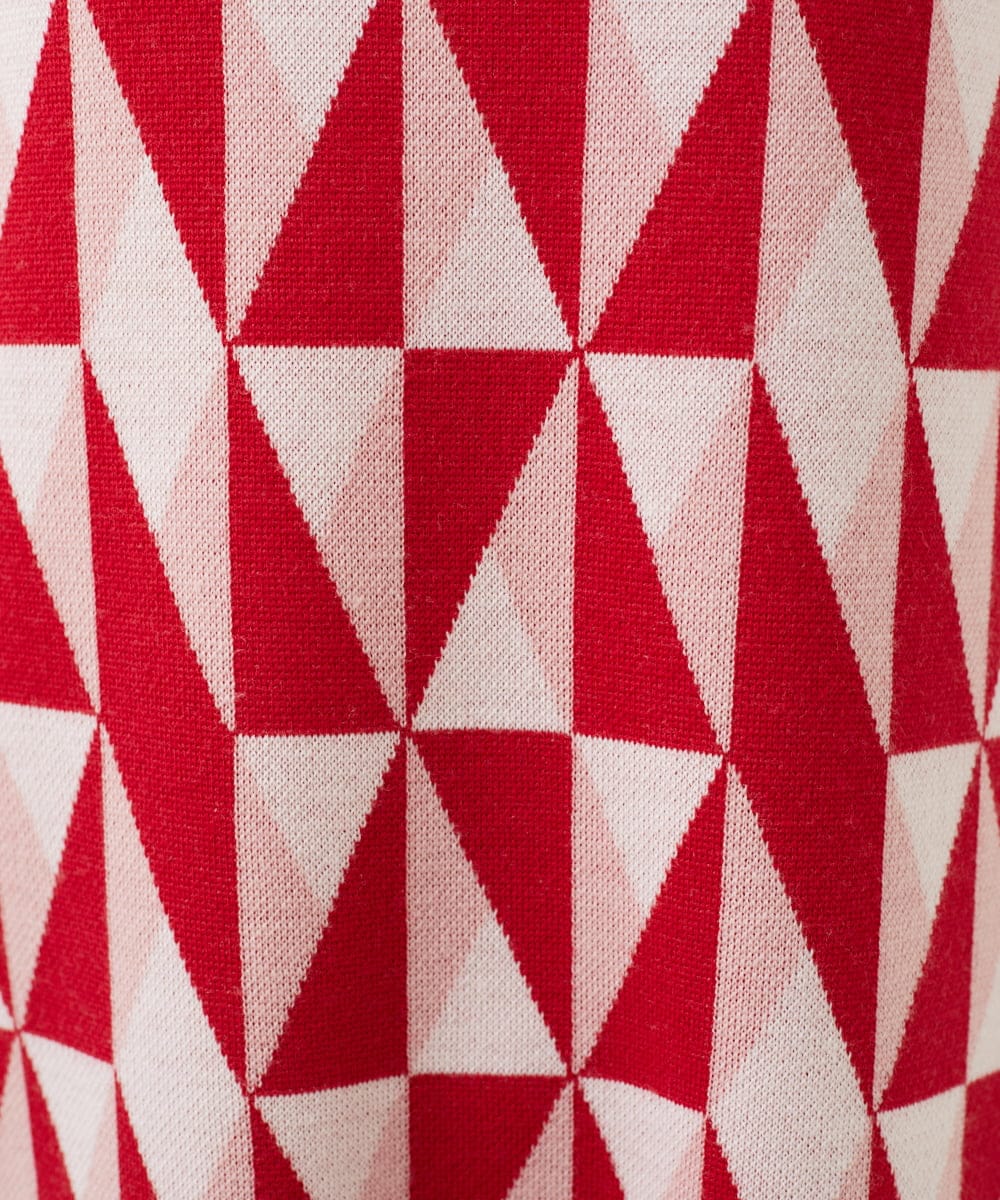 GBACA02600 Sybilla(シビラ) 【TILE】トライアングルタイルニットドレス レッド