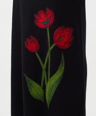 GBACA03700 Sybilla(シビラ) ニードル刺繍フラワーニットドレス ブラック