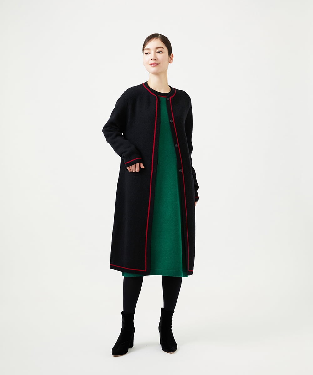 GBACD01540 Sybilla(シビラ) 配色ラインニットドレス グリーン