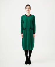 GBACD01540 Sybilla(シビラ) 配色ラインニットドレス グリーン