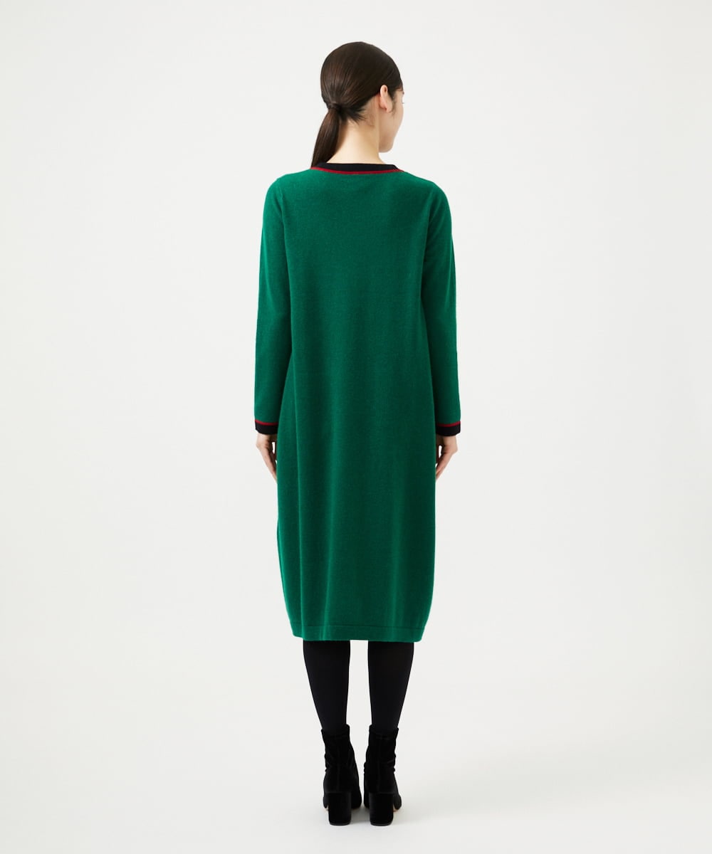 GBACD01540 Sybilla(シビラ) 配色ラインニットドレス グリーン
