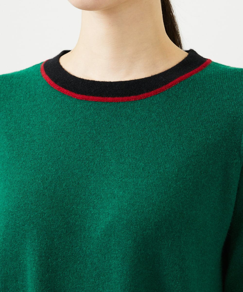 GBACD01540 Sybilla(シビラ) 配色ラインニットドレス グリーン