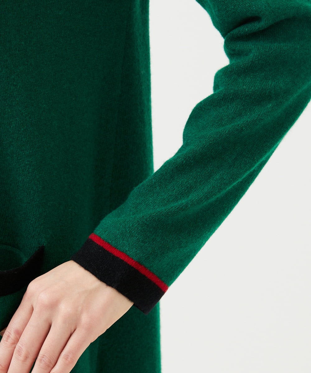 GBACD01540 Sybilla(シビラ) 配色ラインニットドレス グリーン