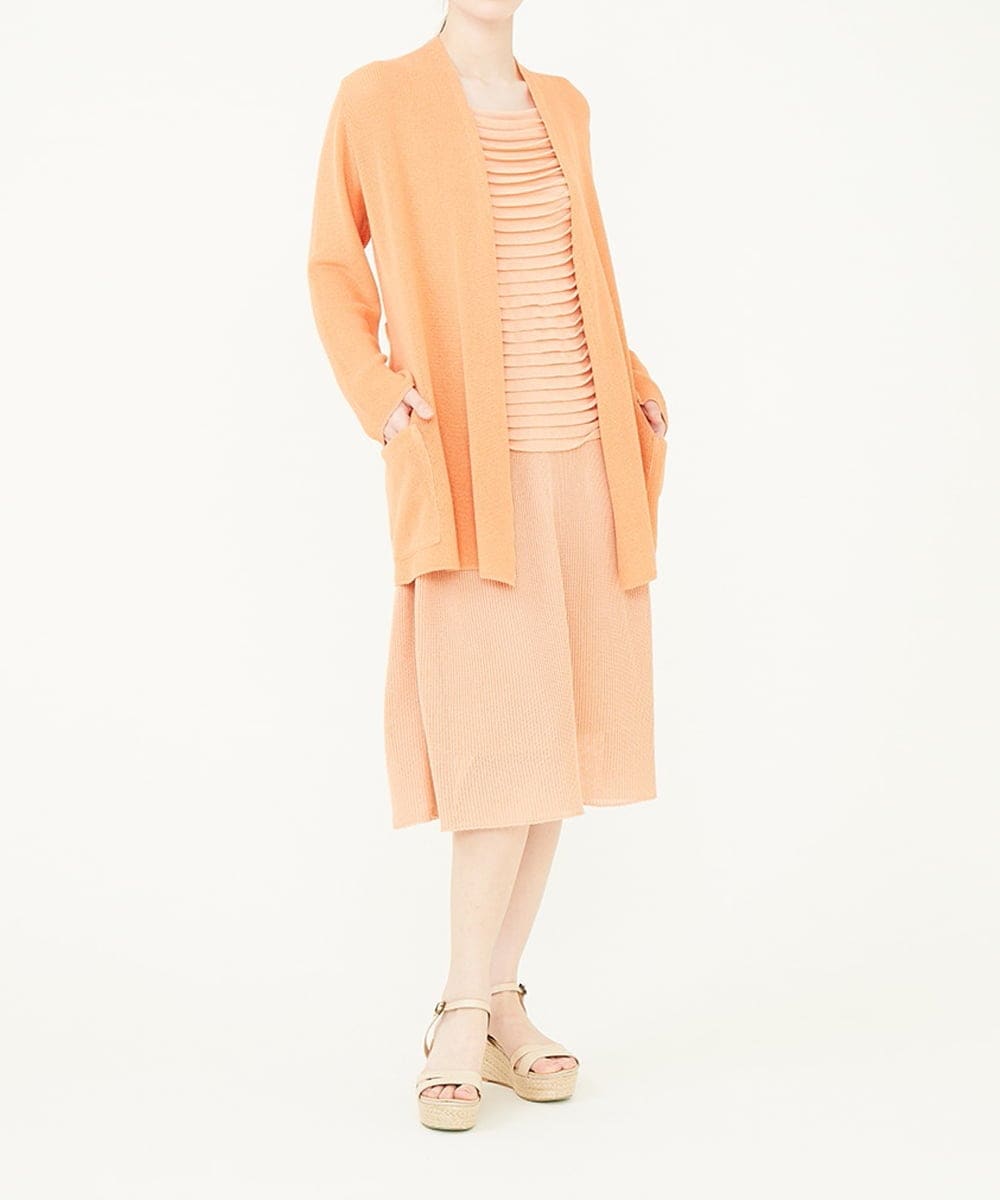 GBAGN02490 Sybilla(シビラ) ノースリーブティアードデザインニットワンピース オレンジ