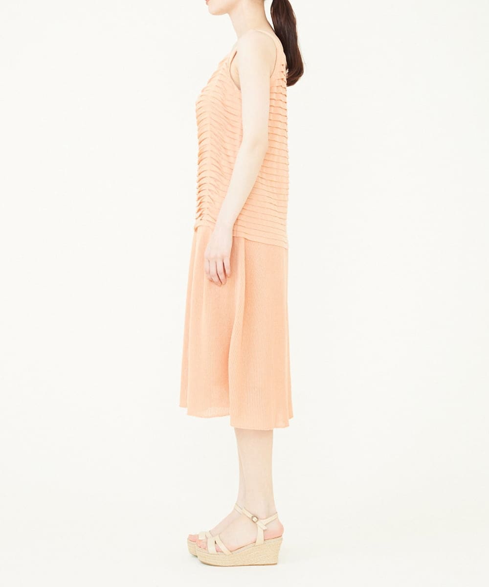 GBAGN02490 Sybilla(シビラ) ノースリーブティアードデザインニットワンピース オレンジ