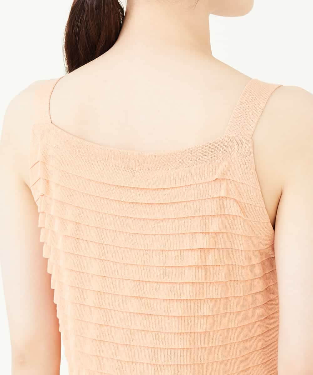 GBAGN02490 Sybilla(シビラ) ノースリーブティアードデザインニットワンピース オレンジ