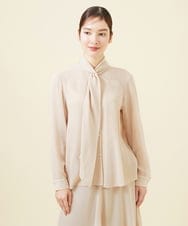 GBBAC06360 Sybilla(シビラ) 【メディア着用】シアーボウタイブラウス ベージュ