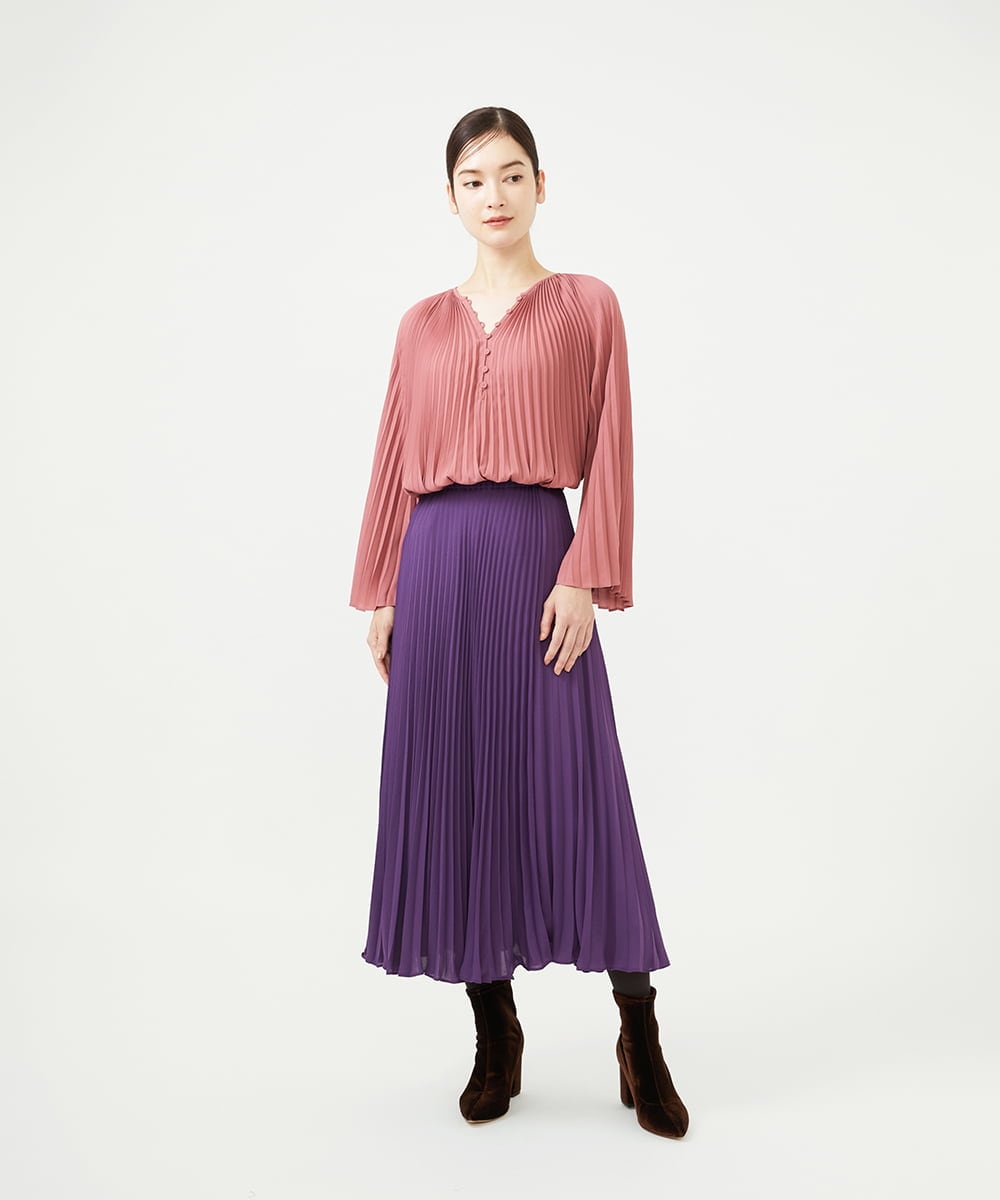 GBBAD01400 Sybilla(シビラ) アコーディオンプリーツブラウス ピンク