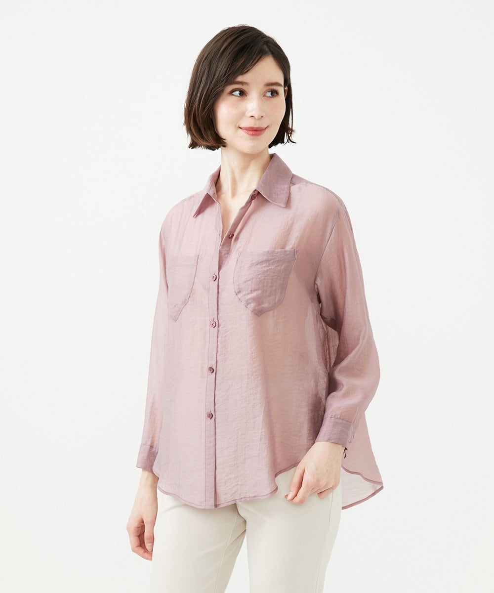 GBBAD35250 Sybilla(シビラ) ポケットデザインシアーシャツ ピンク