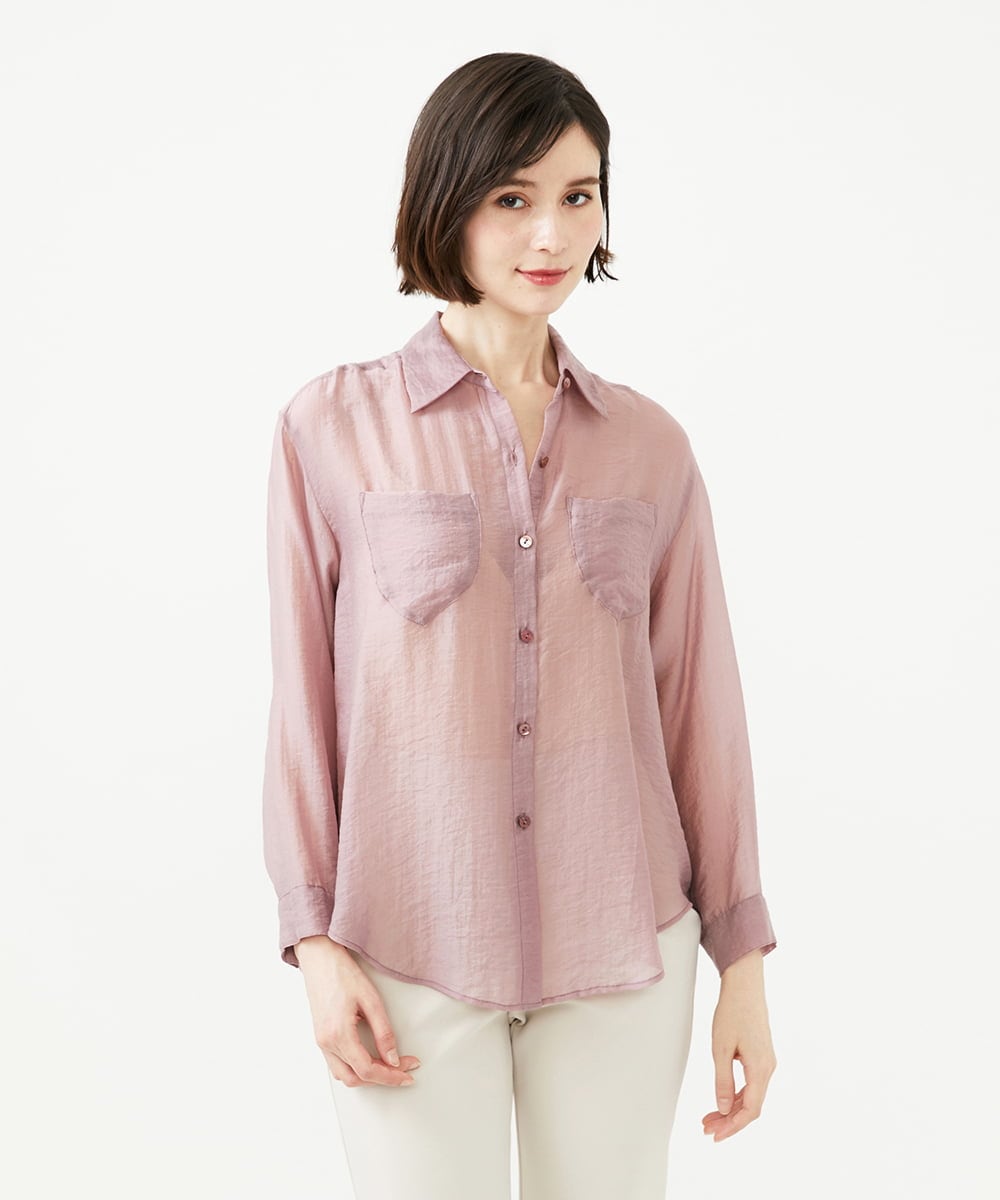 GBBAD35250 Sybilla(シビラ) ポケットデザインシアーシャツ ピンク