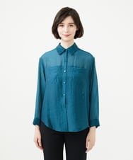 GBBAD35250 Sybilla(シビラ) ポケットデザインシアーシャツ グリーンブルー