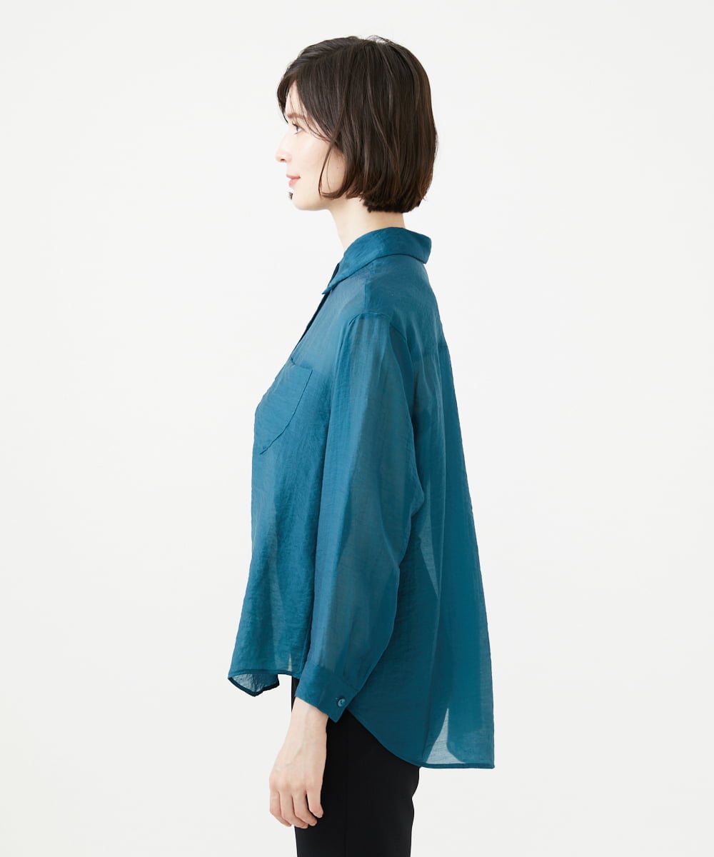 GBBAD35250 Sybilla(シビラ) ポケットデザインシアーシャツ グリーンブルー