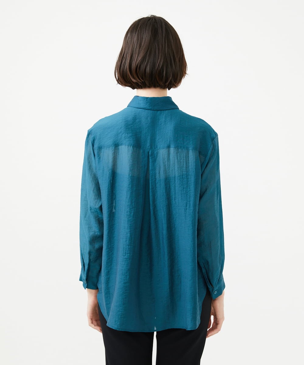GBBAD35250 Sybilla(シビラ) ポケットデザインシアーシャツ グリーンブルー