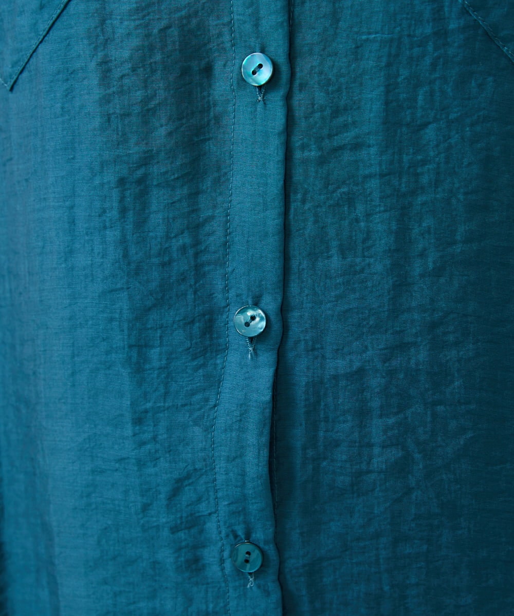 GBBAD35250 Sybilla(シビラ) ポケットデザインシアーシャツ グリーンブルー