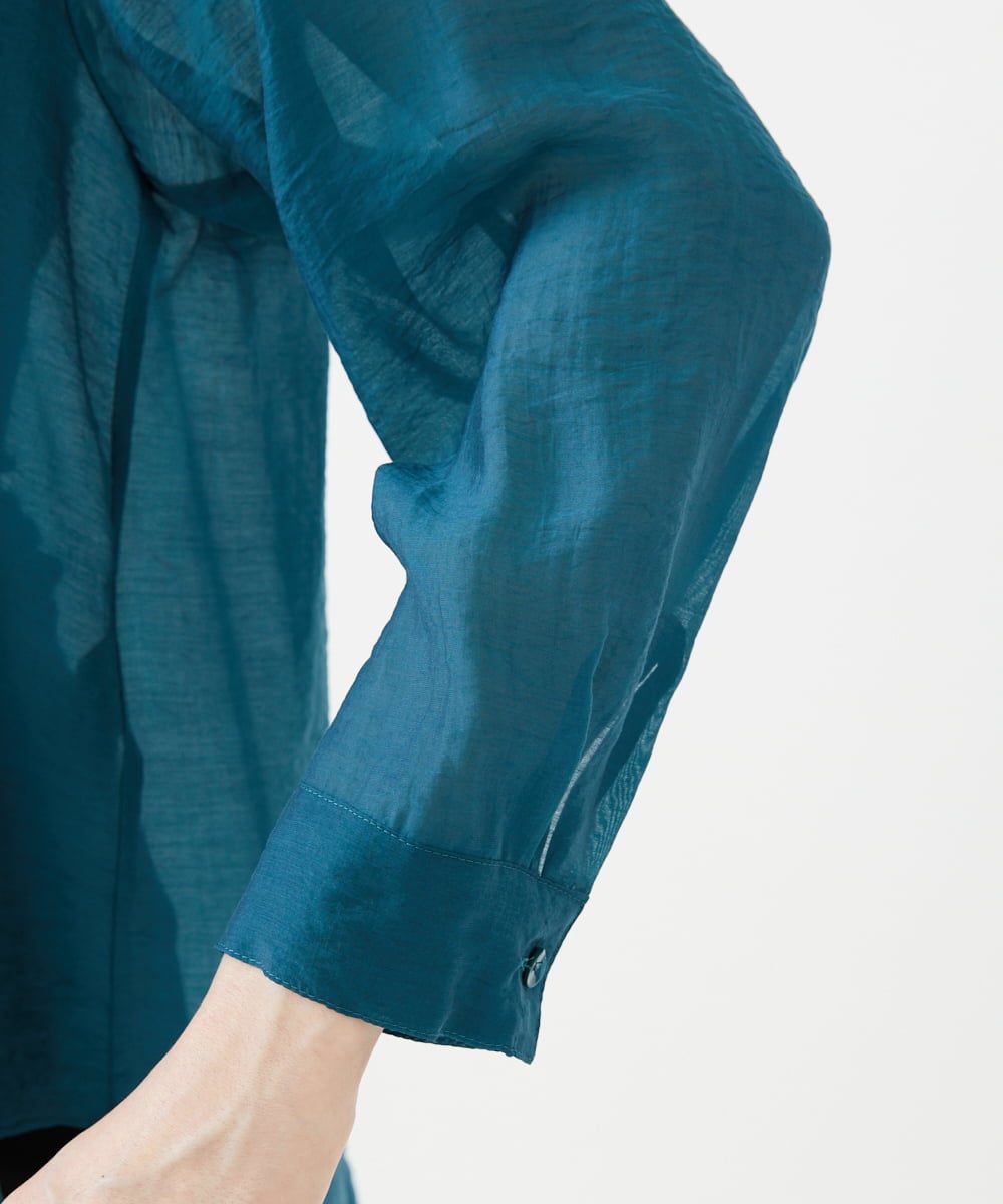 GBBAD35250 Sybilla(シビラ) ポケットデザインシアーシャツ グリーンブルー