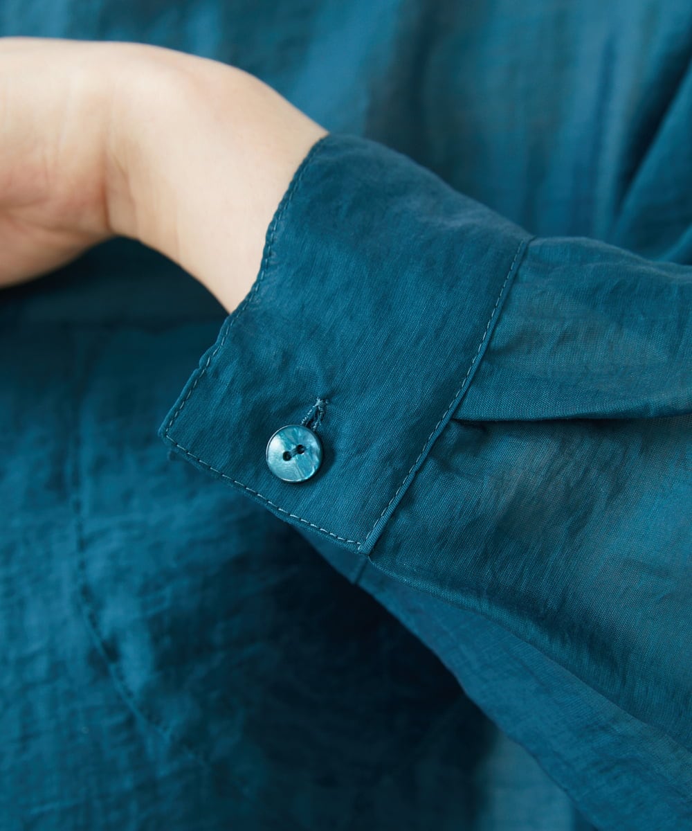 GBBAD35250 Sybilla(シビラ) ポケットデザインシアーシャツ グリーンブルー