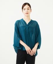GBBAD36250 Sybilla(シビラ) ドルマンスリーブシアーブラウス グリーンブルー