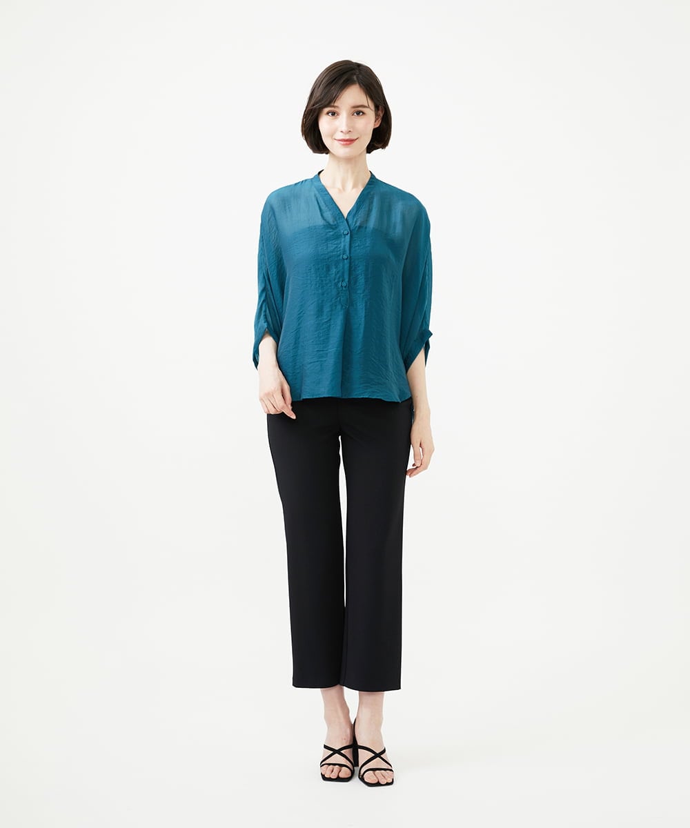 GBBAD36250 Sybilla(シビラ) ドルマンスリーブシアーブラウス グリーンブルー