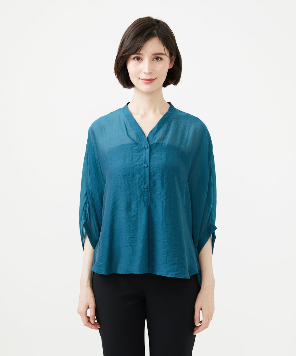 GBBAD36250 Sybilla(シビラ) ドルマンスリーブシアーブラウス グリーンブルー