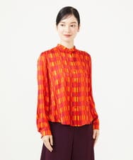 GBBAG31400 Sybilla(シビラ) ブロックプリントブラウス オレンジ系