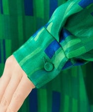 GBBAG31400 Sybilla(シビラ) ブロックプリントブラウス グリーン系