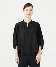 GBBAG50250 Sybilla(シビラ) レーヨンナイロンギャザーブラウス ブラック