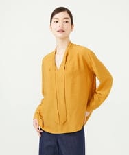 GBBAG51250 Sybilla(シビラ) レーヨンナイロンボウタイブラウス マスタードイエロー