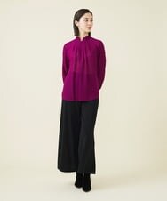 GBBAV09300 Sybilla(シビラ) スタンドタックカラーシアーブラウス パープル