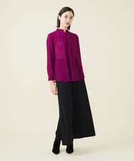 GBBAV09300 Sybilla(シビラ) スタンドタックカラーシアーブラウス パープル