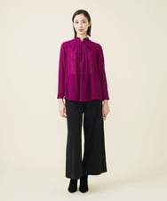 GBBAV09300 Sybilla(シビラ) スタンドタックカラーシアーブラウス パープル