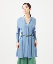 GBBEB07430 Sybilla(シビラ) Vネックロングブラウス ブルー