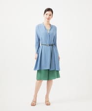 GBBEB07430 Sybilla(シビラ) Vネックロングブラウス ブルー