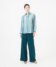 GBBEB09600 Sybilla(シビラ) リボンストライプシャツ ブルー