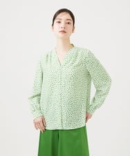 GBBEE03330 Sybilla(シビラ) ランダムドットプリントブラウス グリーン×アイボリー