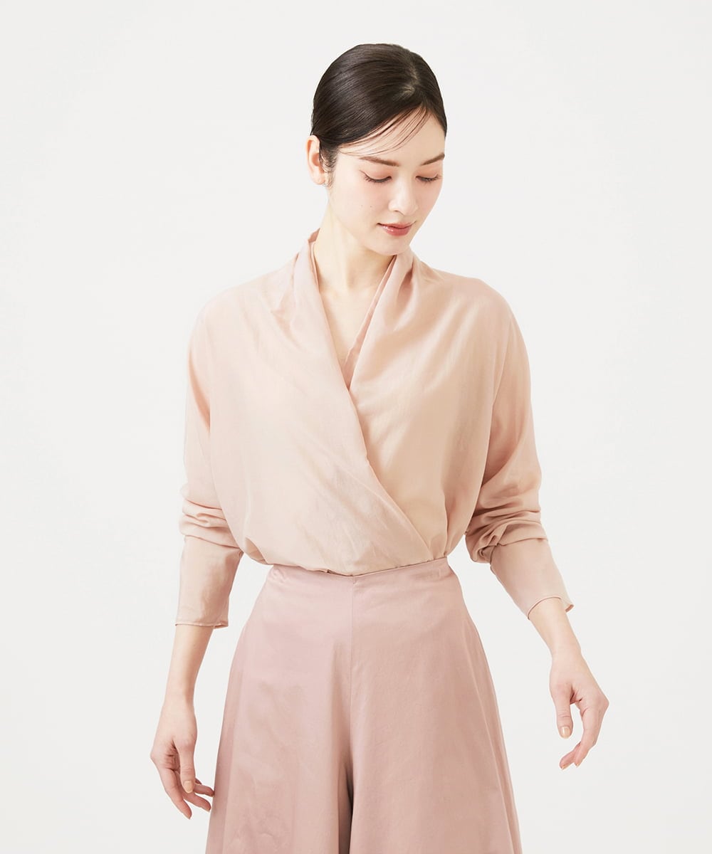 GBBEE31360 Sybilla(シビラ) シアーカシュクールブラウス ピンク