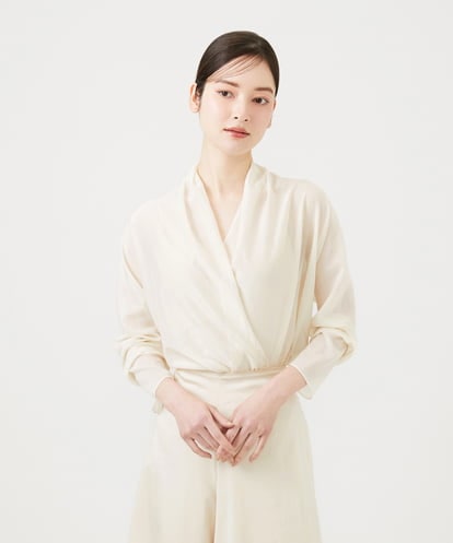 GBBEE31360 Sybilla シアーカシュクールブラウス