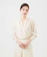 GBBEE31360 Sybilla(シビラ) シアーカシュクールブラウス アイボリー