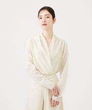 GBBEE31360 Sybilla(シビラ) シアーカシュクールブラウス アイボリー