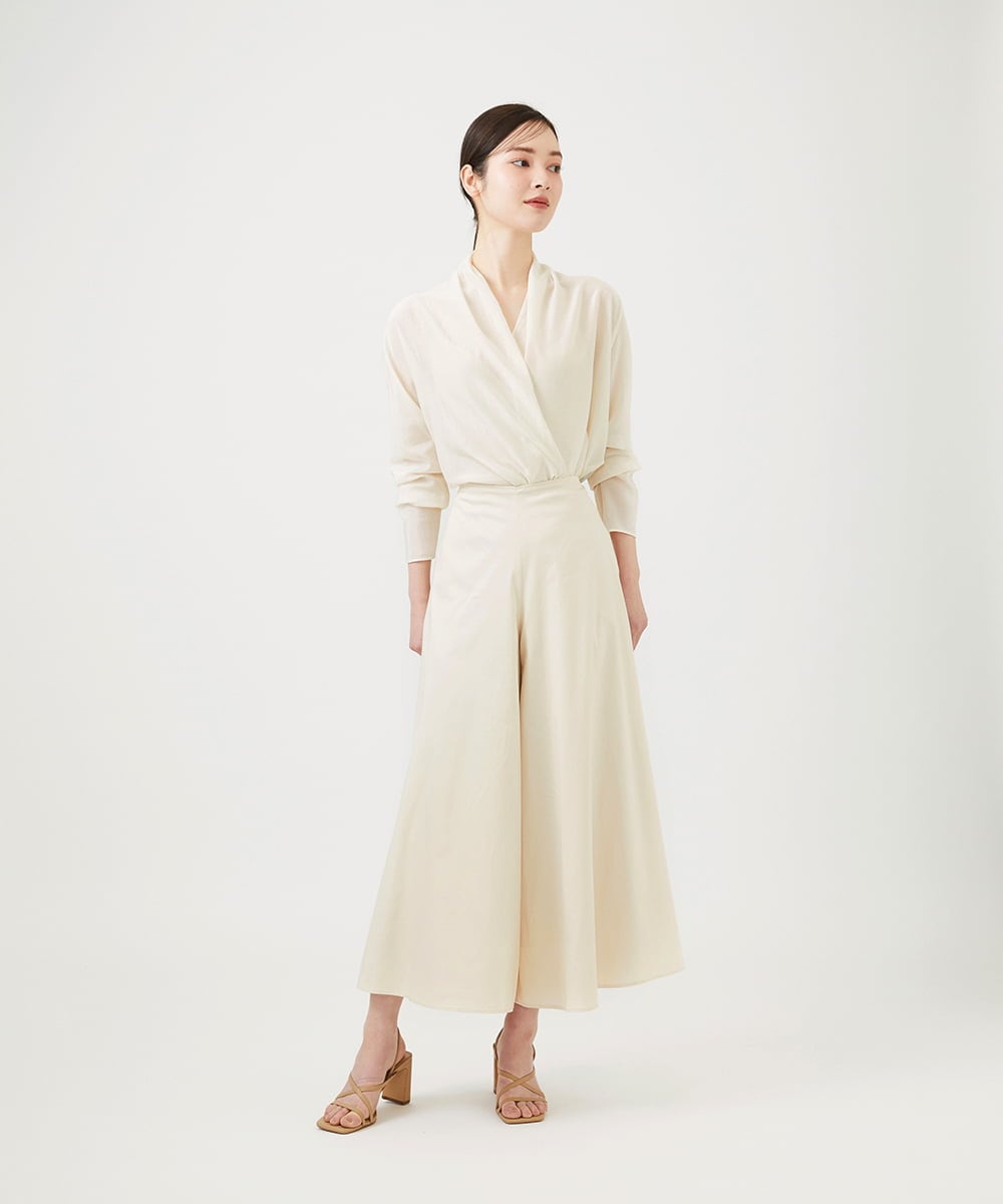 GBBEE31360 Sybilla(シビラ) シアーカシュクールブラウス アイボリー