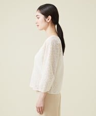GBBET07390 Sybilla(シビラ) ボーラーフラワーレースブラウス ホワイト