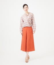 GBBGB35300 Sybilla(シビラ) 先染めチェックバンドカラーブラウス オレンジ系