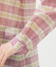 GBBGB35300 Sybilla(シビラ) 先染めチェックバンドカラーブラウス パープル系