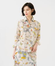 GBBGD09360 Sybilla(シビラ) バタフライ&フラワープリントシャツ アイボリー系