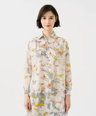 GBBGD09360 Sybilla(シビラ) バタフライ&フラワープリントシャツ アイボリー系