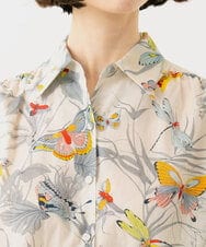 GBBGD09360 Sybilla(シビラ) バタフライ&フラワープリントシャツ アイボリー系