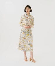 GBBGD09360 Sybilla(シビラ) バタフライ&フラワープリントシャツ アイボリー系