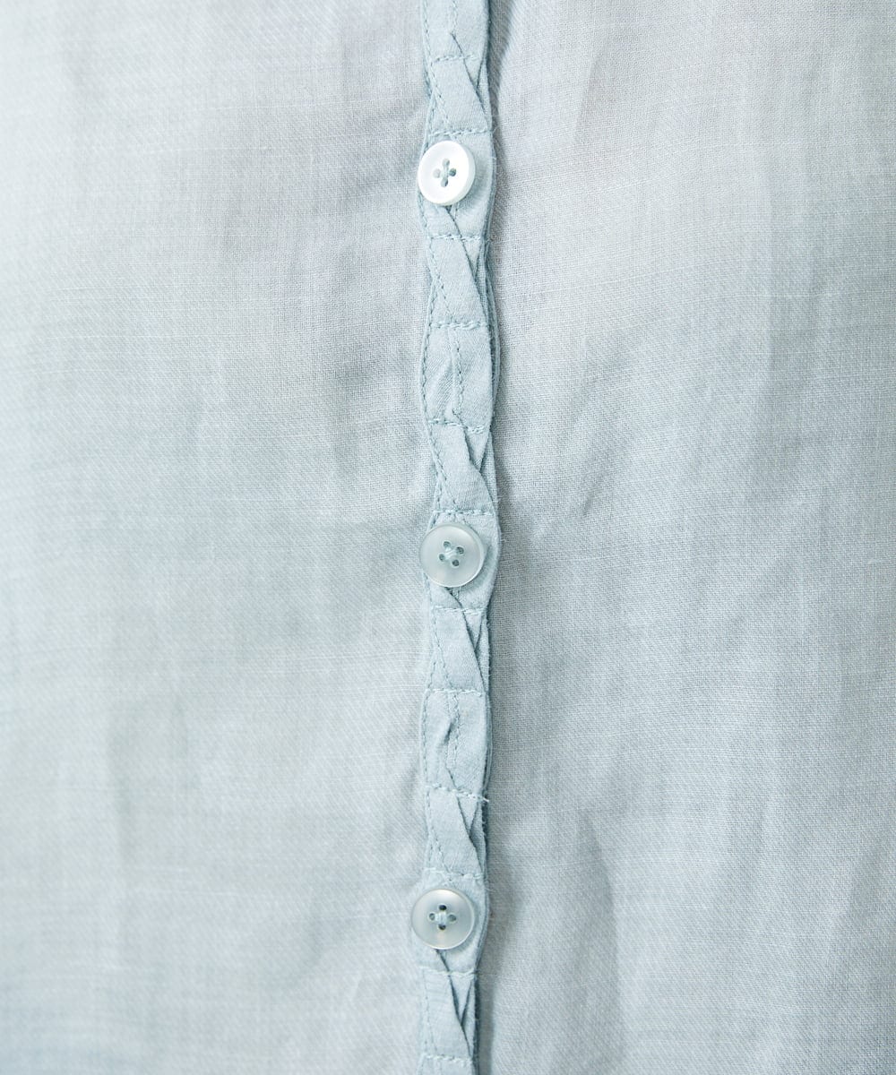 GBBGD33270 Sybilla(シビラ) ツイストVネックリネンブラウス ライトブルー